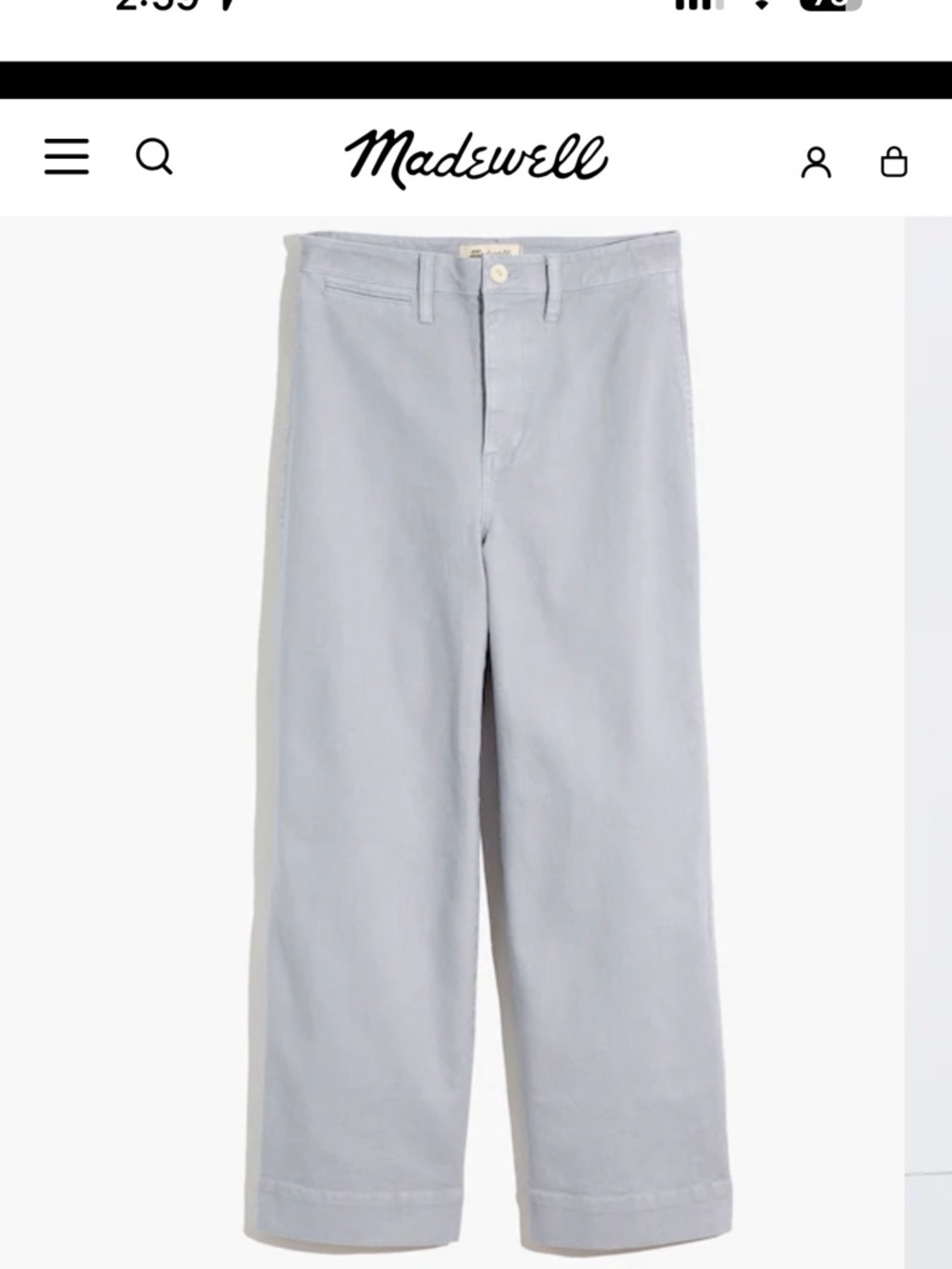 Madewell Slim Emmett Wide Leg Crop
